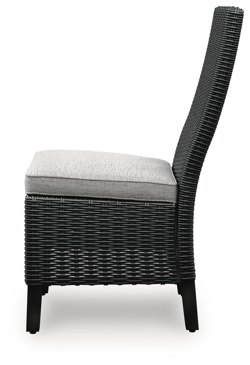 Beachcroft Outdoor Dining Table and 4 Chairs in Black/Light Gray - PKG021236