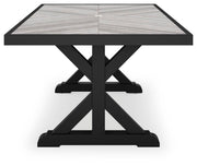Beachcroft Outdoor Dining Table and 6 Chairs in Black/Light Gray - PKG021235