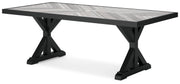 Beachcroft Outdoor Dining Table and 6 Chairs in Black/Light Gray - PKG021235