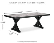 Beachcroft Outdoor Dining Table and 6 Chairs in Black/Light Gray - PKG021235