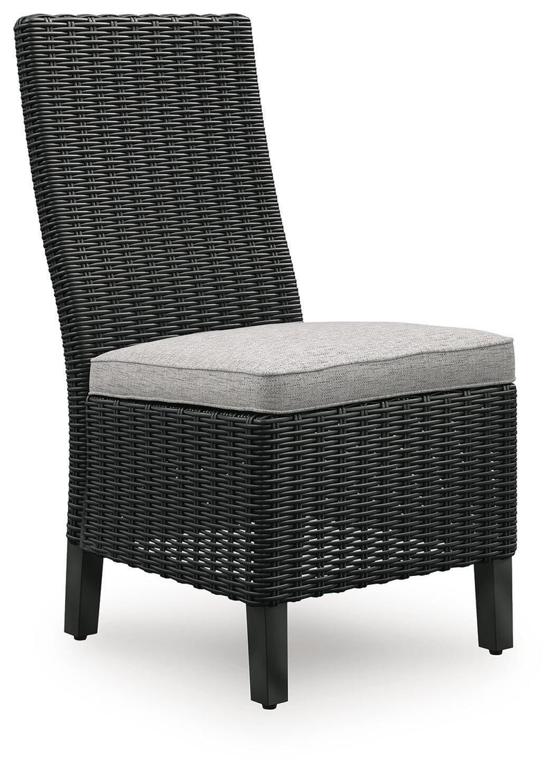 Beachcroft Outdoor Dining Table and 6 Chairs in Black/Light Gray - PKG021235