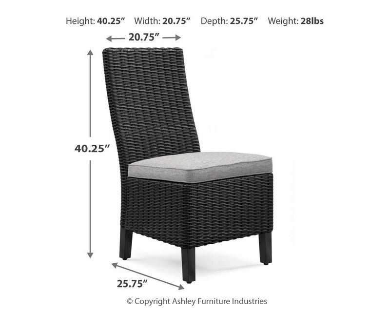 Beachcroft Outdoor Dining Table and 6 Chairs in Black/Light Gray - PKG021235