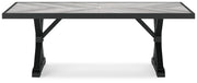 Beachcroft Outdoor Dining Table and 6 Chairs in Black/Light Gray - PKG021235