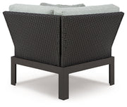 Beachloft 5-Piece Outdoor Sectional with Ottoman in Black/Gray from Ashley - Lara Furniture
