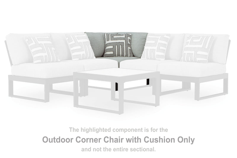 Beachloft 5-Piece Outdoor Sectional with Ottoman in Black/Gray from Ashley - Lara Furniture