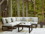 Beachloft 5-Piece Outdoor Sectional with Ottoman in Black/Gray from Ashley - Lara Furniture