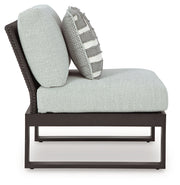 Beachloft 5-Piece Outdoor Sectional with Ottoman in Black/Gray from Ashley - Lara Furniture