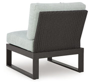 Beachloft 5-Piece Outdoor Sectional with Ottoman in Black/Gray from Ashley - Lara Furniture