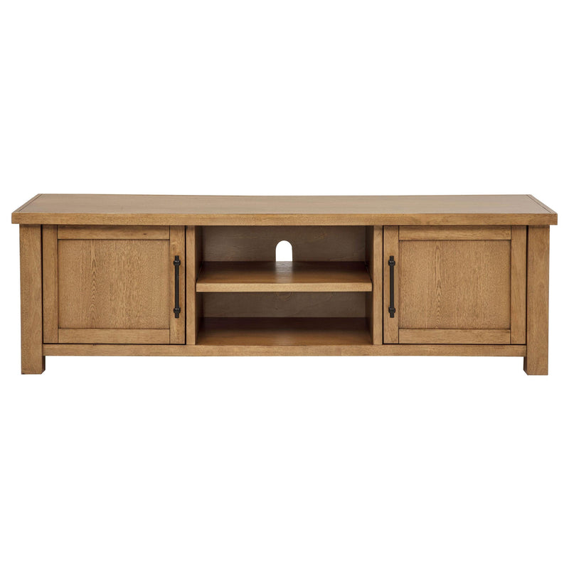 Beasley 2-Door 71-Inch Wood TV Stand Media Console Golden Oak - 723323