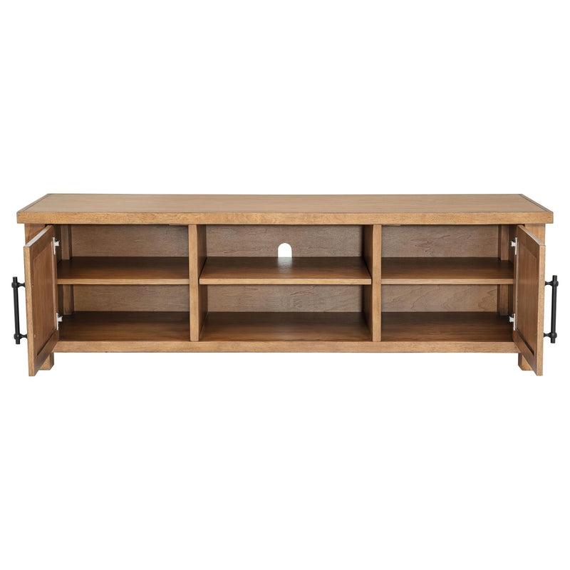 Beasley 2-Door 71-Inch Wood TV Stand Media Console Golden Oak - 723323