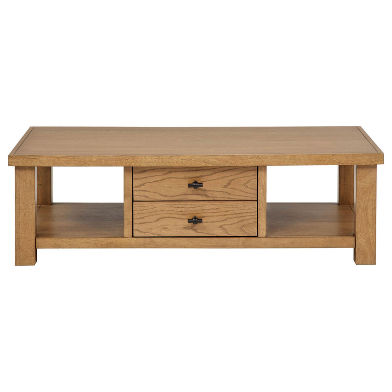 Beasley 2-Drawer Wood Coffee Table Golden Oak - 723328