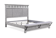 Beckett Rustic Gray Queen Footboard Bench Panel Bed - Lara FurnitureQueen Bed