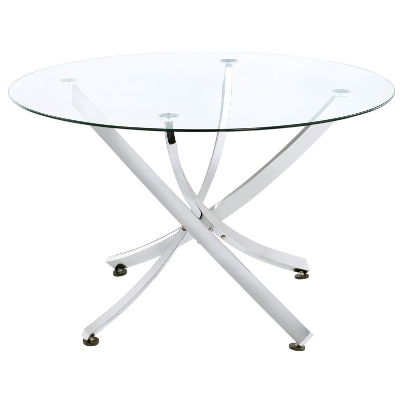 Beckham Round 46-inch Glass Top Dining Table Chrome - 106440