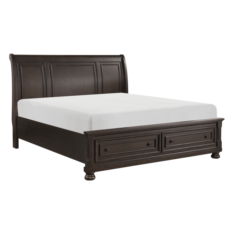 Begonia Grayish Brown Sleigh Storage Platform Bedroom Set - Lara FurnitureBedroom Set