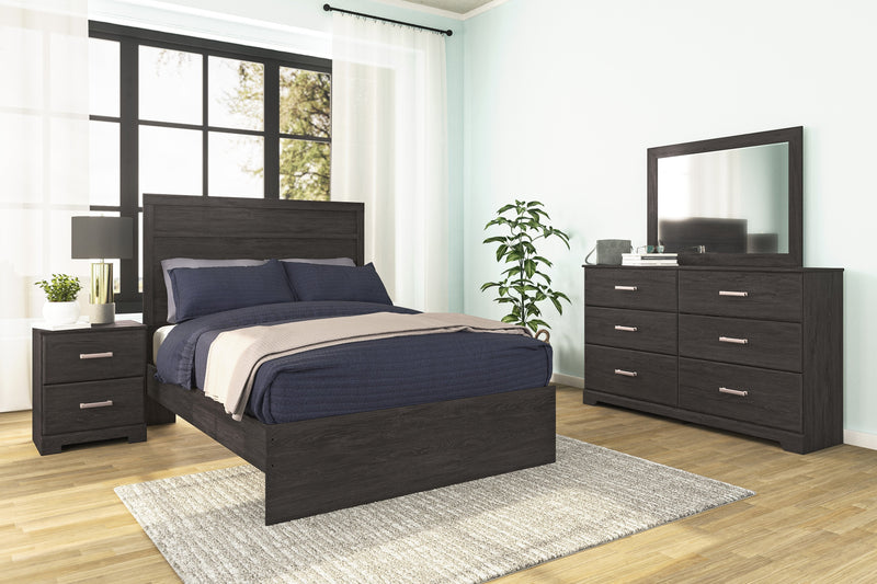 Belachime Black Full Panel Bed - Lara FurnitureFull Bed