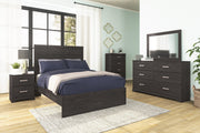 Belachime Black Full Panel Bed - Lara FurnitureFull Bed