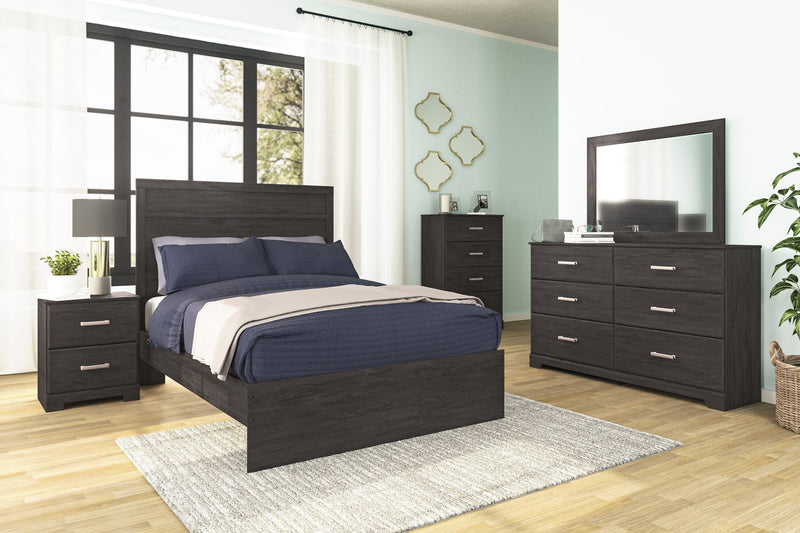 Belachime Black Full Panel Bed - Lara FurnitureFull Bed