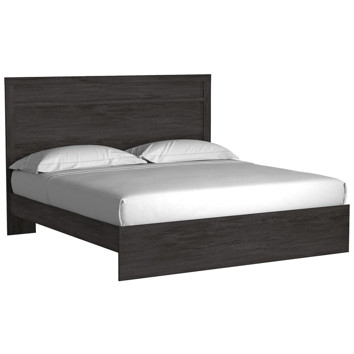 Belachime Black King Panel Bed - Gate FurnitureKing Bed
