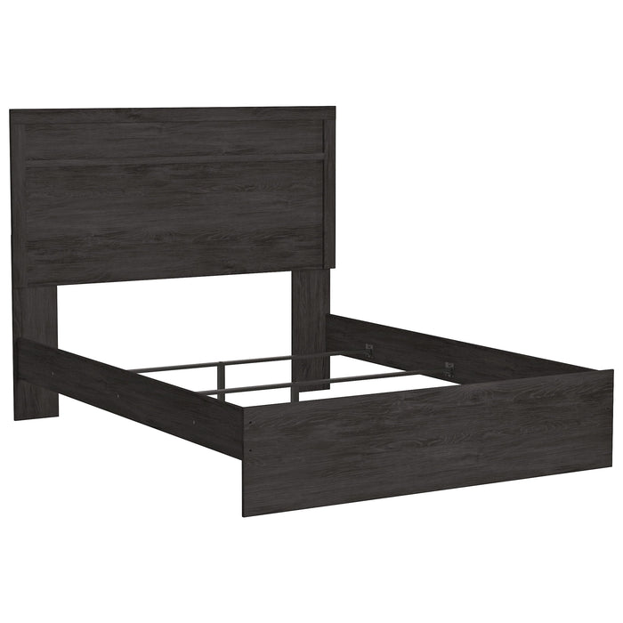 Belachime Black Queen Panel Bed - Gate FurnitureQueen Bed