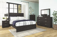Belachime Black Queen Panel Bed - Gate FurnitureQueen Bed
