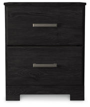 Belachime Charcoal King Panel Bed and Nightstand - B2589B9