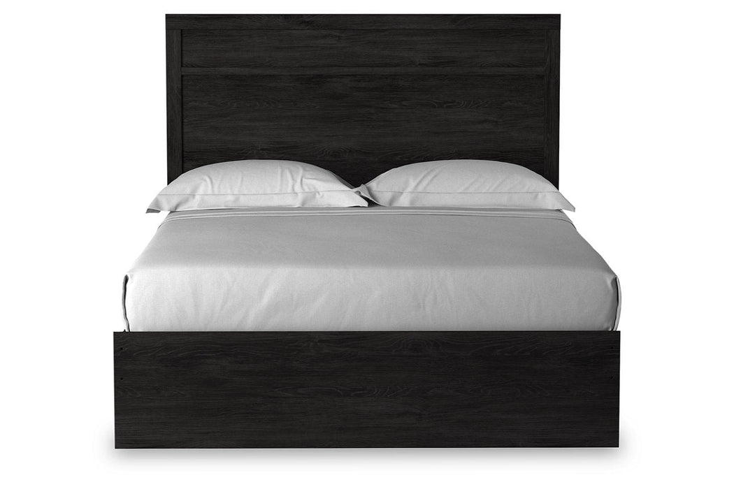 Belachime Charcoal Queen Panel Bed - Gate FurnitureQueen Bed