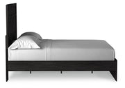 Belachime Full Panel Bed with Mirrored Dresser and Chest in Charcoal - PKG018415