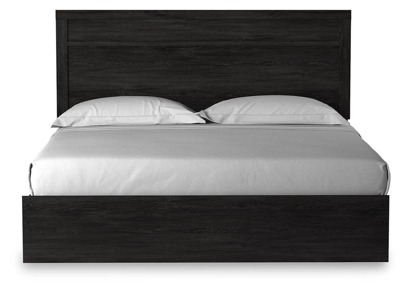 Belachime King Panel Bed with Dresser and 2 Nightstands in Charcoal from Ashley - Lara Furniture