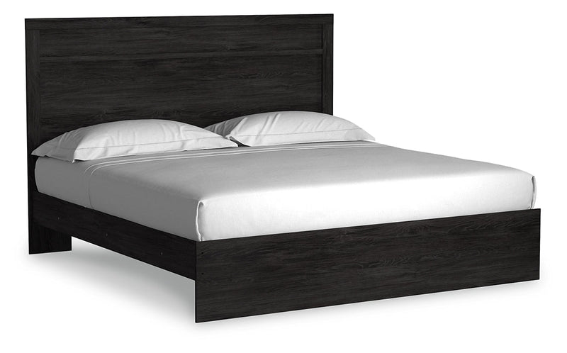 Belachime King Panel Bed with Dresser and 2 Nightstands in Charcoal from Ashley - Lara Furniture