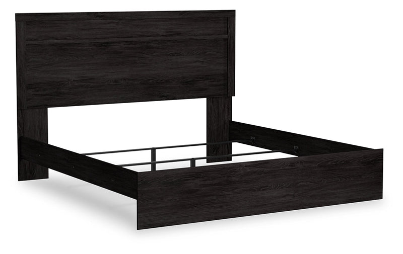 Belachime King Panel Bed with Dresser and 2 Nightstands in Charcoal from Ashley - Lara Furniture
