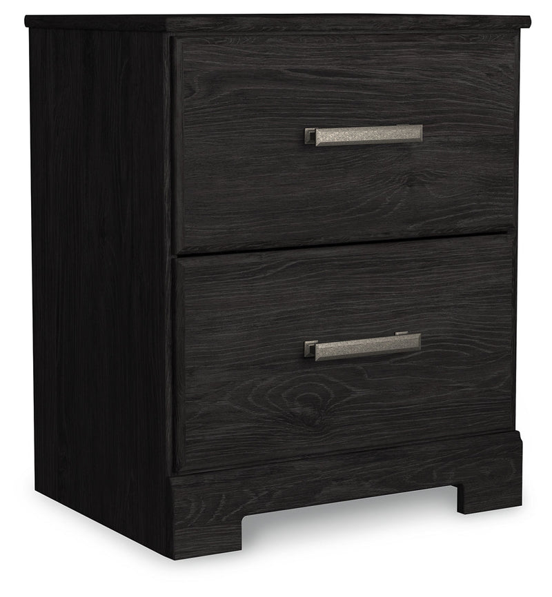 Belachime King Panel Bed with Mirrored Dresser and 2 Nightstands in Charcoal - PKG018403