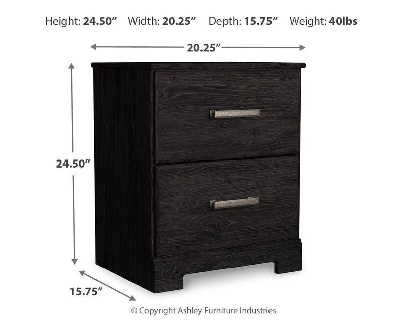 Belachime King Panel Bed with Mirrored Dresser, Chest and 2 Nightstands in Charcoal from Ashley - Lara Furniture