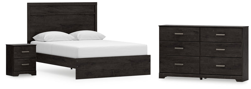 Belachime Queen Panel Bed with Dresser and Nightstand in Charcoal from Ashley - Lara Furniture