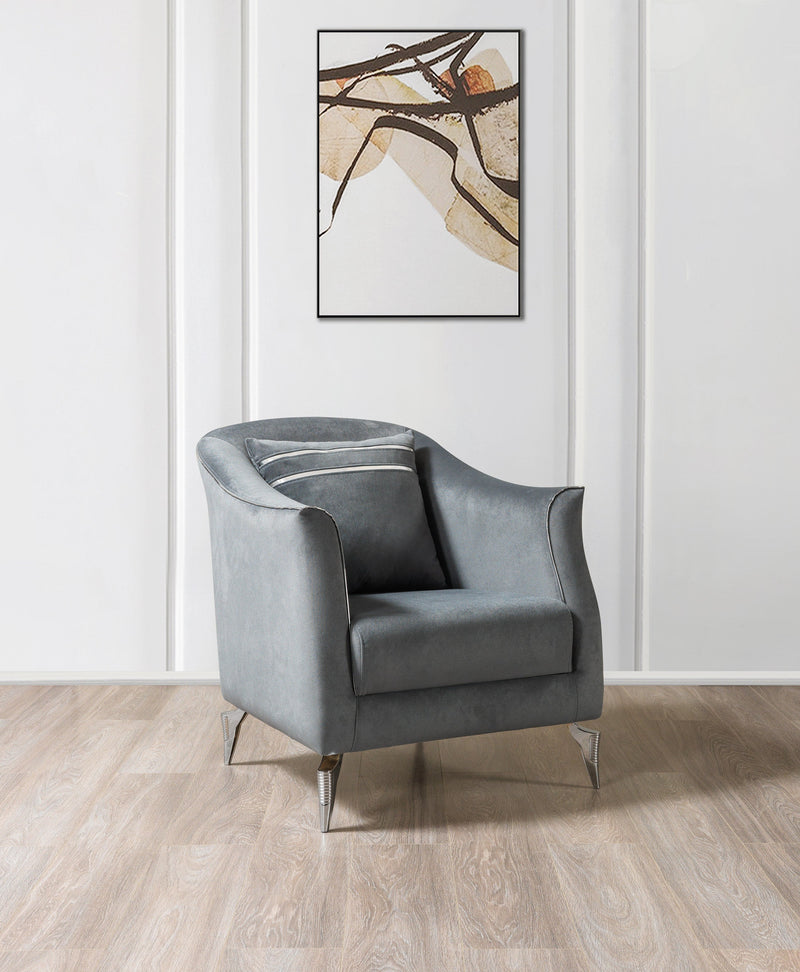 Belinda Gray Velvet Chair [ETA: 1/15] - BELINDAGRAY-CHAIR
