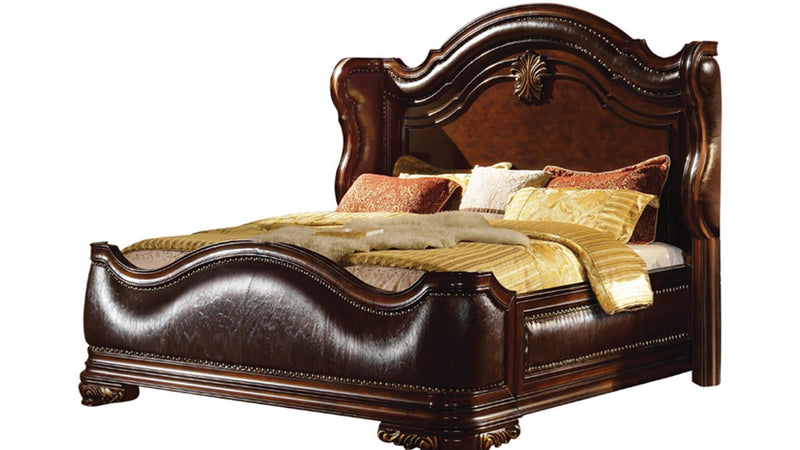 Bella King Bed Dark Walnut - Bella King Bed Dark Walnut