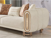 Bella Stationary Loveseat Cream in Cream - 101-BEL-55429-2