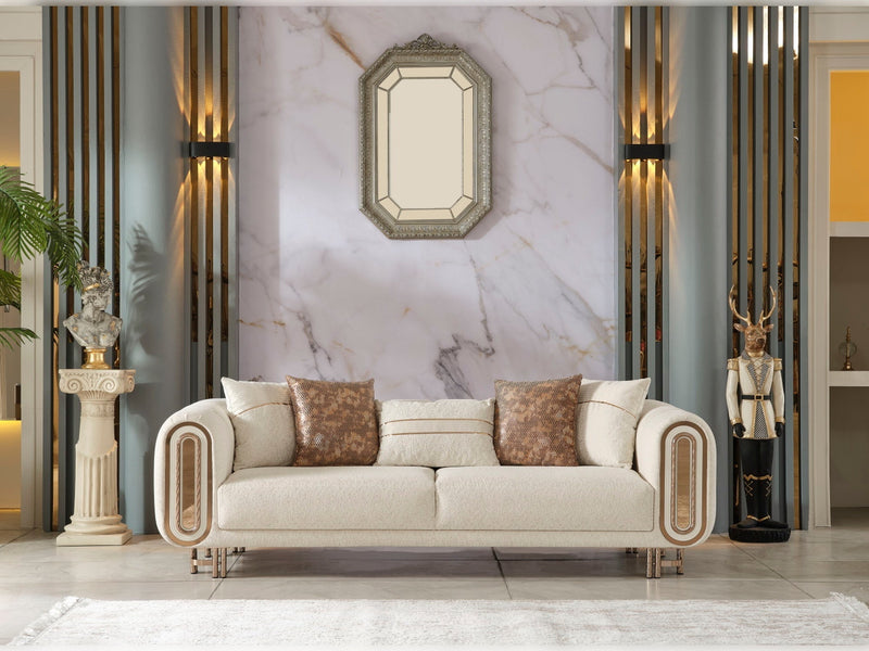 Bella Stationary Sofa Cream in Cream - 101-BEL-55429-3