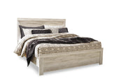 Bellaby King Panel Bed with Mirrored Dresser, Chest and Nightstand in Whitewash - PKG004738
