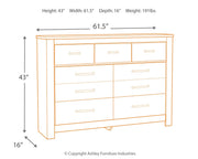 Bellaby King Platform Bed with 2 Storage Drawers with Mirrored Dresser and Nightstand in Whitewash - PKG014077