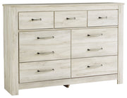 Bellaby Queen Crossbuck Panel Bed with Dresser in Whitewash - PKG000727