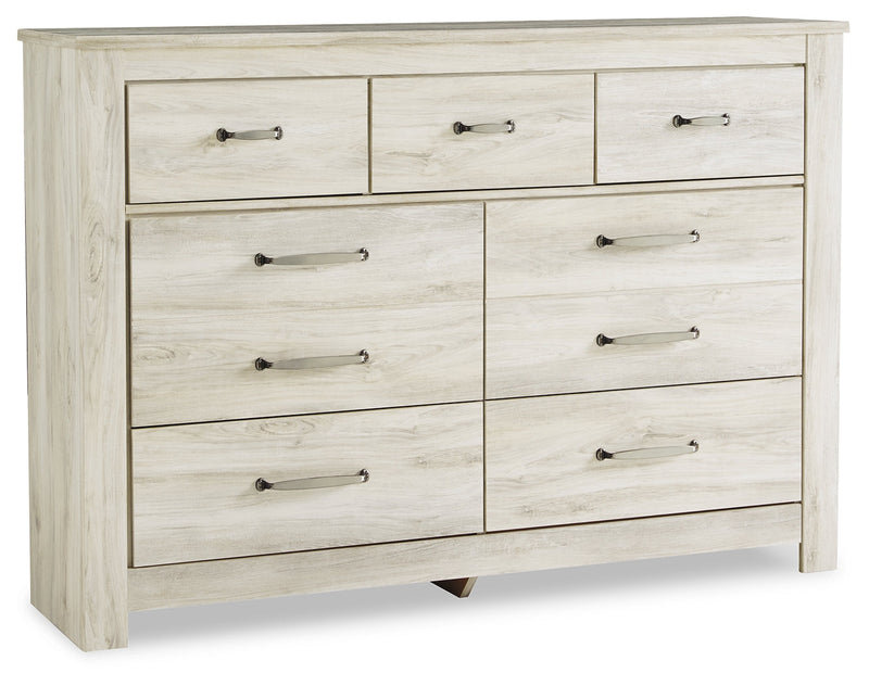 Bellaby Queen Panel Bed with Dresser and Nightstand in Whitewash from Ashley - Lara Furniture