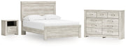 Bellaby Queen Panel Bed with Dresser and Nightstand in Whitewash from Ashley - Lara Furniture