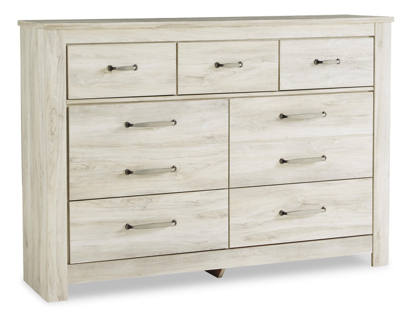 Bellaby Queen Panel Headboard Bed with Dresser in Whitewash - PKG004634