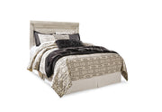 Bellaby Queen Panel Headboard Bed with Mirrored Dresser in Whitewash - PKG004635