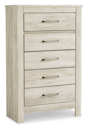 Bellaby Queen Platform Bed with 2 Storage Drawers with Mirrored Dresser, Chest and 2 Nightstands in Whitewash from Ashley - Lara Furniture