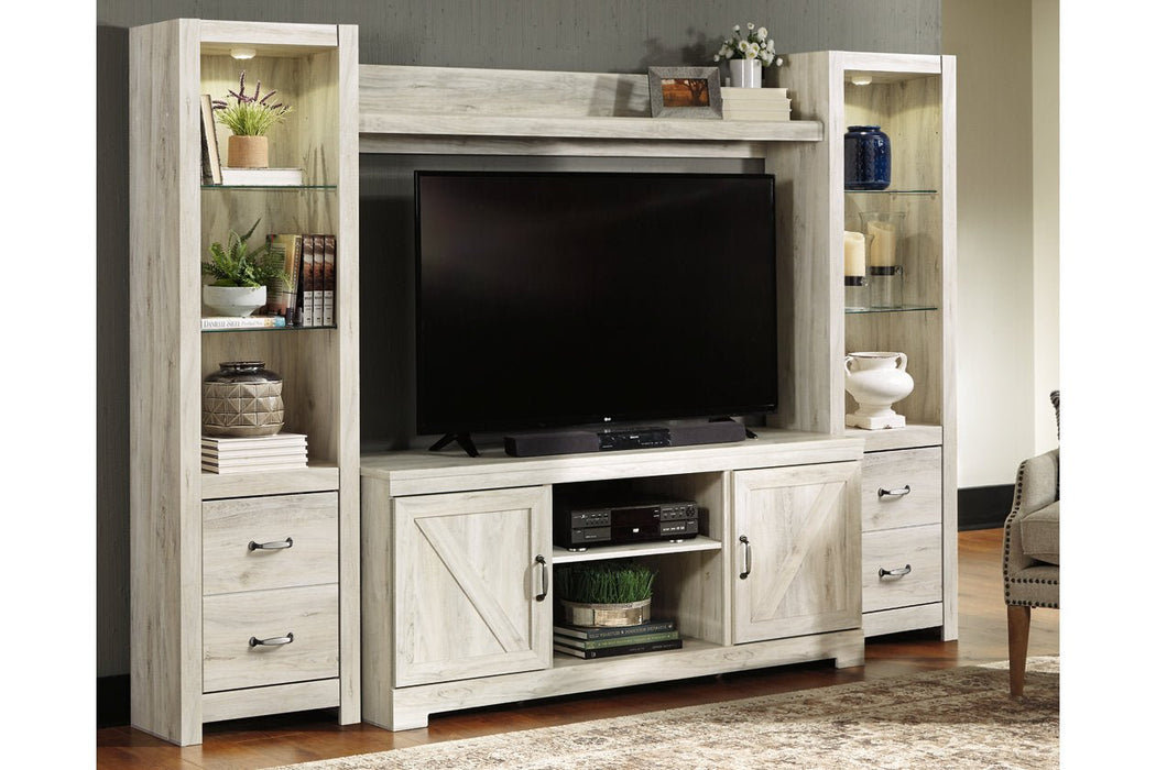 Bellaby Whitewash 4 - Piece Entertainment Center - Gate FurnitureEntertainment Center