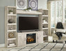 Bellaby Whitewash 4 - Piece Entertainment Center with Electric Fireplace - Gate FurnitureEntertainment Center