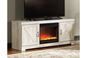 Bellaby Whitewash 63" TV Stand with Fireplace - Lara FurnitureTV Stand