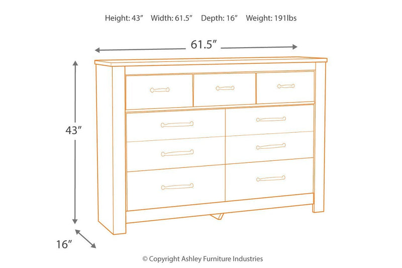 Bellaby Whitewash Dresser - Lara FurnitureDresser