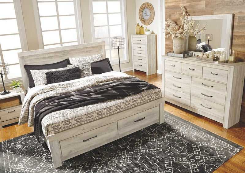 Bellaby Whitewash Footboard Storage Platform Bedroom Set - Lara FurnitureBedroom Set